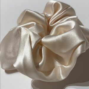 Elegant Satin Ivory Hair Scrunchie